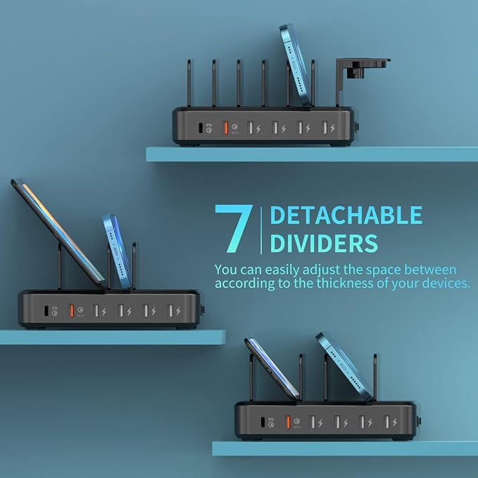 Charging Station for Multiple Devices, 68W 6 Ports USB Charger Station - Image 7