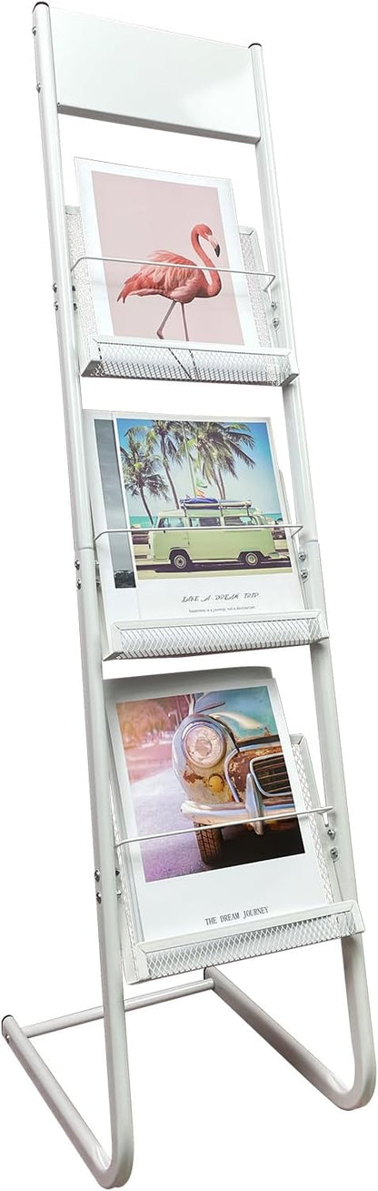 TONGMO Floor-standing 3-Layer Magazine Rack, Brochure Display Stand, made of by TONGMO
