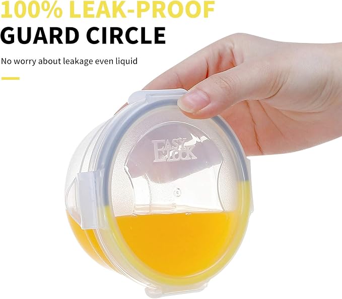 KIGI Small Plastic Bowls with Lid, Leakproof Round Food Storage Container Set - Image 4