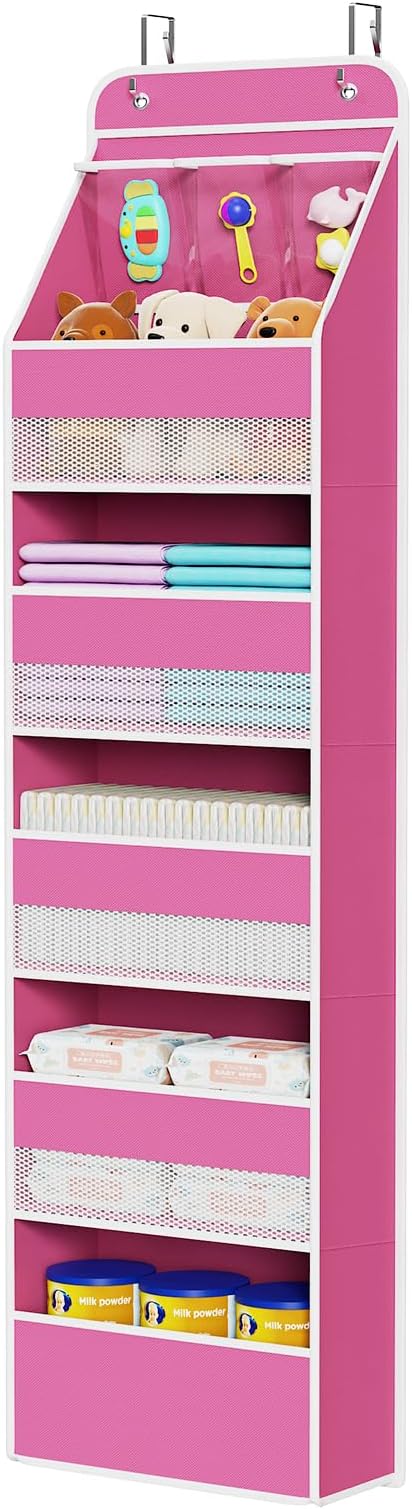 Univivi 6-Shelf Over Door Hanging Organizer Fabric Baby Door Storage by Univivi