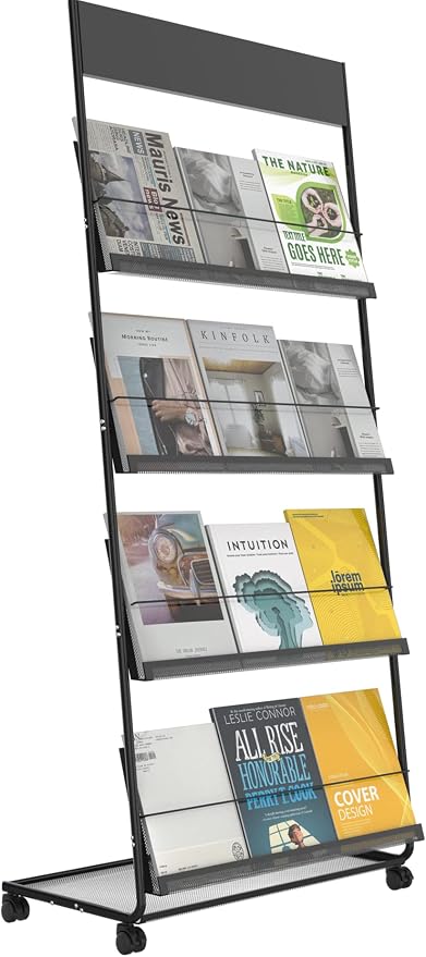 TONGMO Magazine Rack: Floor-Standing 4-Layer by TONGMO