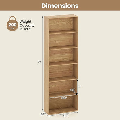 Giantex 6-Tier Bookcase, Freestanding Storage Organizer w/Open Shelves - Image 3