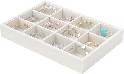 Beige 12Grid Bedside Organizer by FocusOnJewelryDisplay
