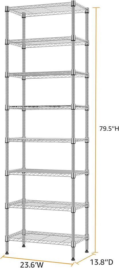 8 Tier 2000 lbs Storage Rack Metal Wire Shelving Unit, Storage Standing Shelf - Image 3