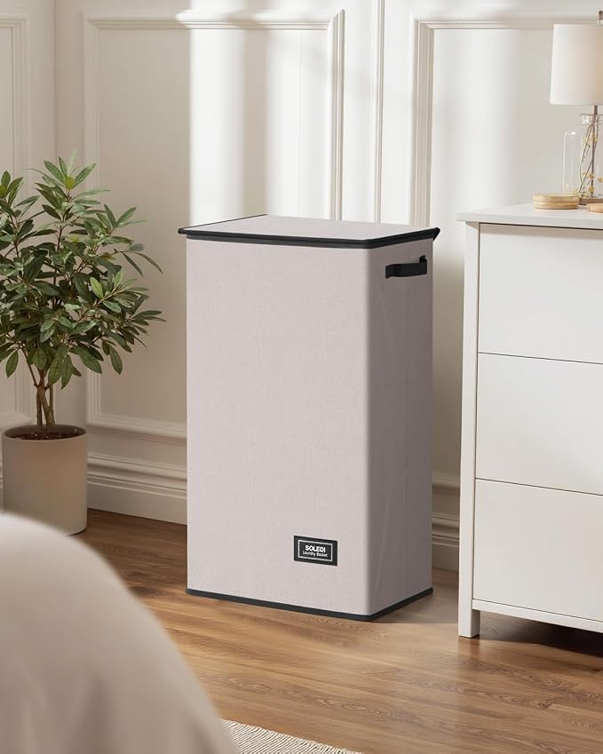 SOLEDI Laundry Hamper with Lid 100L Large & Tall Collapsible Laundry Basket - Image 7