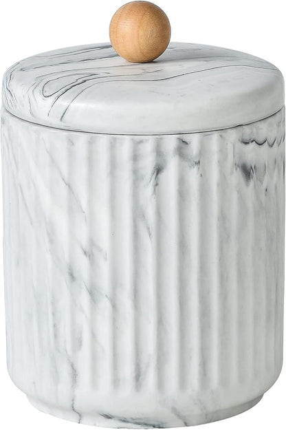 Bathroom Canister with Lid Qtip Holder Dispenser Jar Storage Organizer by Redelaenor