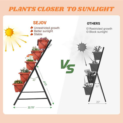 SEJOV 4FT Vertical Raised Garden Bed, 5 Tiers Planter Box - Image 6