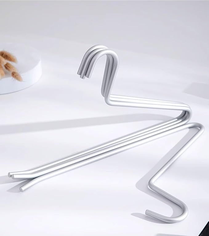 Premium Matte Silvery Aluminum Pants Hanger 10 Pack, 13.7” Extra Smooth & - Image 6