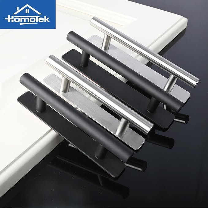 HOMOTEK 2 Pack Self-Adhesive Sliding Closet Door Handles Instant Self-Stick - Image 4