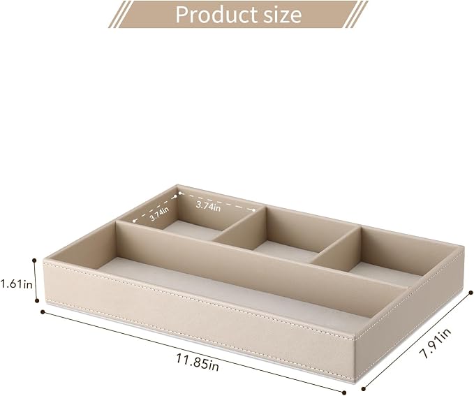 GORESE PU Leather Valet Tray, Stackable Jewelry Trays - Image 2