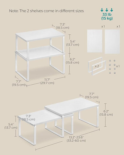 SONGMICS Cabinet Organizer Shelf, Kitchen Storage, Spice Rack, Expandable - Image 3