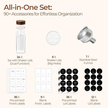 ComSaf 24Pcs Glass Spice Jars - Image 7