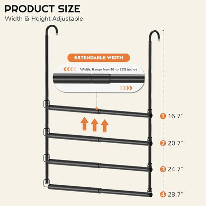 Hanging Closet Rod Adjustable Width Height Closet Rods - Image 3