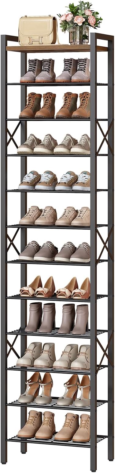 YATINEY 12-Tier Narrow Shoe Rack, Tall Shoe Rack - Image 8