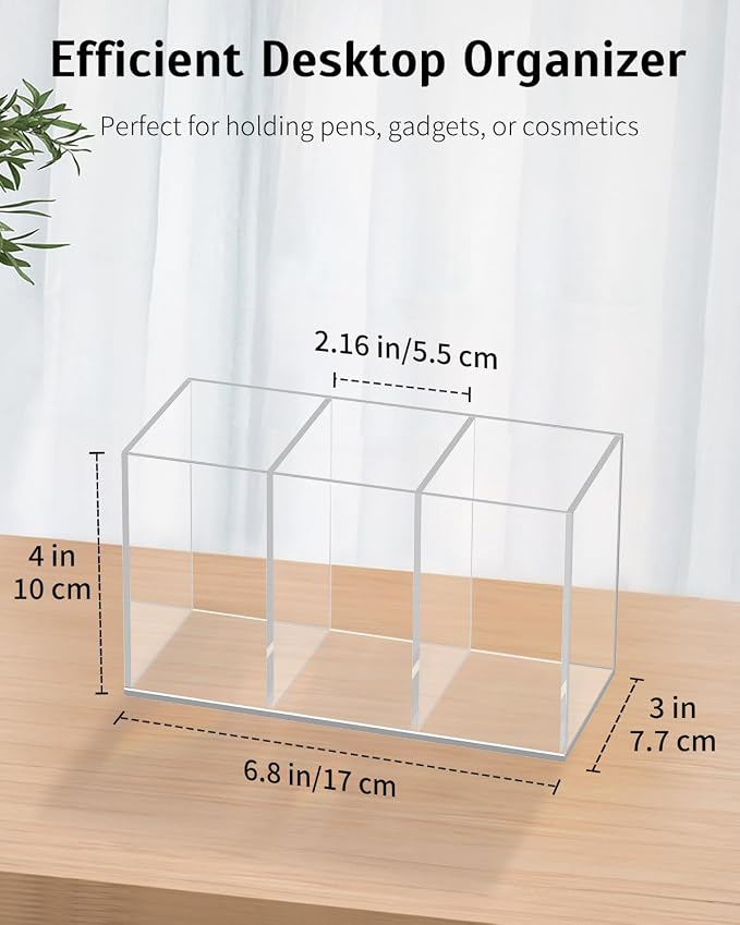 Uniclife Clear Acrylic Pen Holder - Image 2