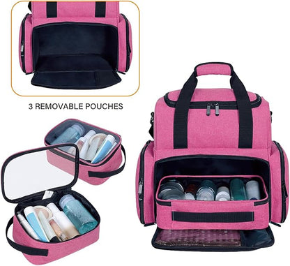 Large Makeup Cosmetic Bag with 3 Removable Case and 2 Removable Dividers Double - Image 5