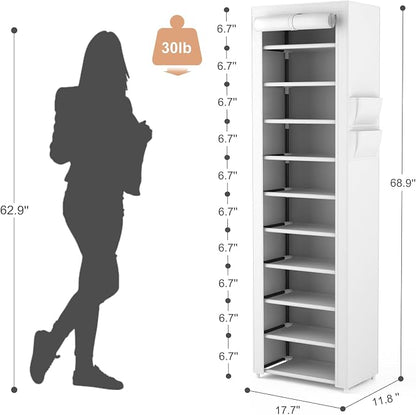VTRIN Vertical Narrow Shoe Rack Organizer Tall Shoe Rack - Image 3