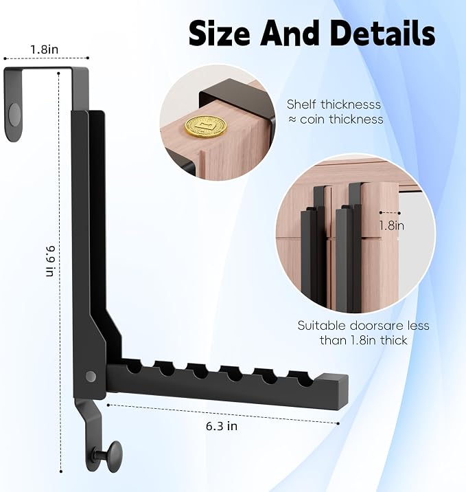 BAKON Over The Door Hanger Folding Clothes Drying Rack, Folding Hanging Coat - Image 3