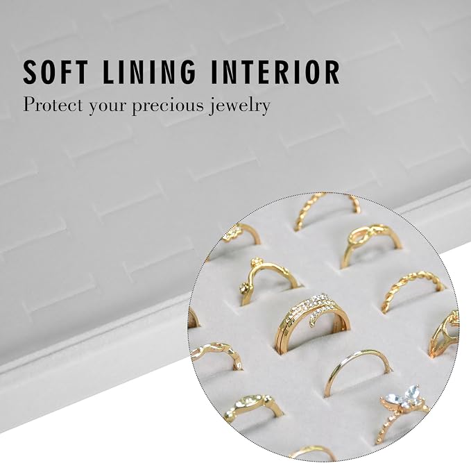 Velvet Ring Display Tray Organizer Box - Image 2