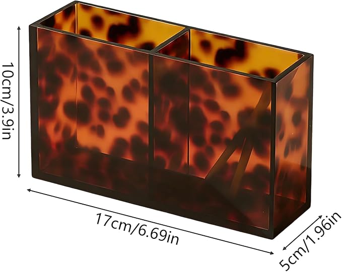 Toiletry Caddy - Resin Leopard Print Shelf Organizer, Grip Base Cosmetic Holder - Image 2