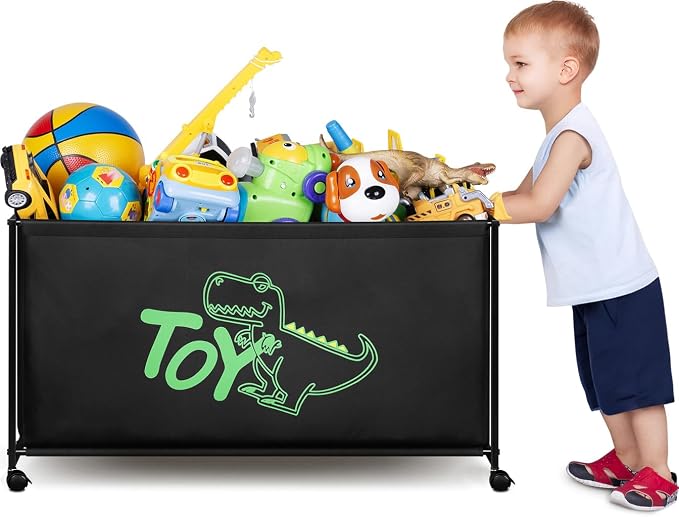 MISSLO Large Toy Box with Wheels Big Toy Chest by MISSLO