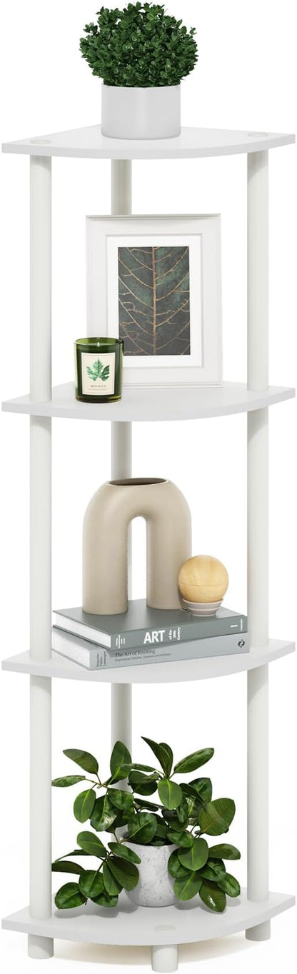 Furinno Turn-N-Tube Corner Shelf, 4-Tier Corner Bookshelf, Display Storage by Furinno-FitsYourSpaceFitsYourBudget