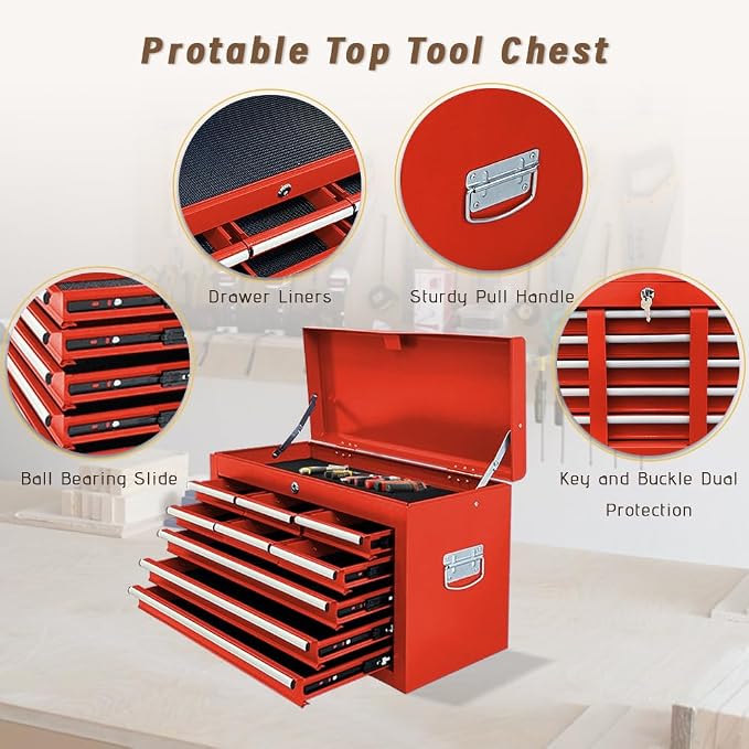 13-Drawer Double Doors Handle Rolling Tool Chest, 2 in 1 Detachable Rolling - Image 4
