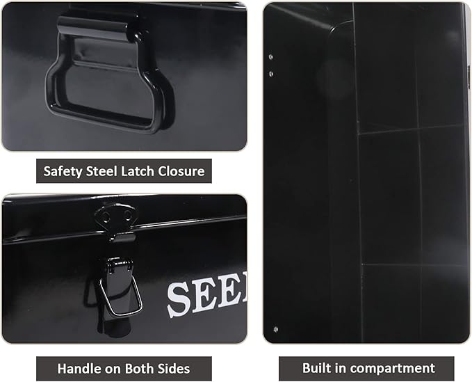Seed Storage Box Metal Seed Container Seed Packet Storage Organizer, Seed - Image 2