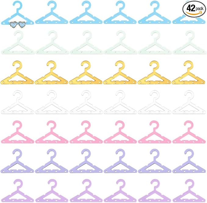 PH PandaHall 42pcs Clothes Hanger Earring Holder Necklace Mini Hanger Rack by PHPandaHall