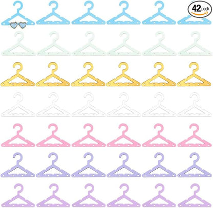 PH PandaHall 42pcs Clothes Hanger Earring Holder Necklace Mini Hanger Rack by PHPandaHall