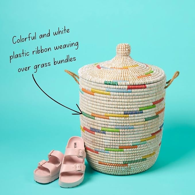 Tall Large Decorative Wicker Storage Basket - Image 5