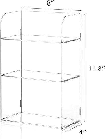 Jusalpha 3 Tier Clear Acrylic Bathroom Organizer Shelf - Image 3