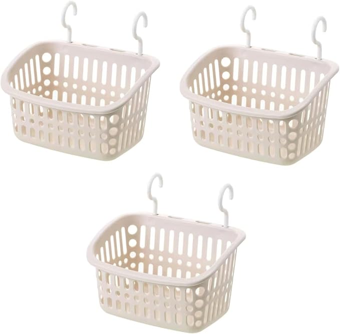 3PCS Plastic Hanging Baskets for Shower, Hanging Basket Organizer by Doitxue