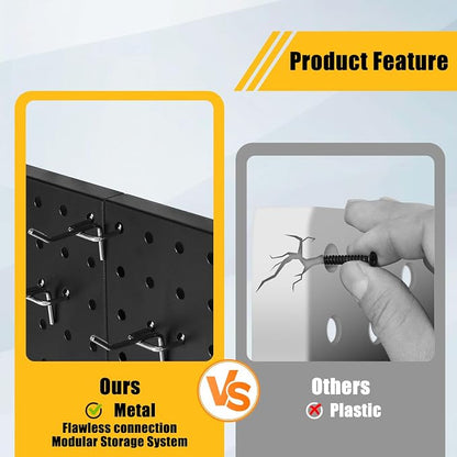 PBHEPJ 6 Pcs Metal Pegboard Panels, Heavy Duty Peg Boards - Image 4