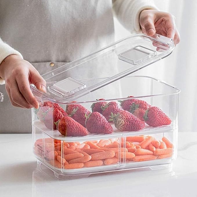 SANNO Vegetable Fruit Containers Fridge Food Storage Produce Saver Container - Image 4