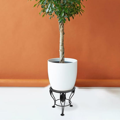 Kisangel Iron Flower Pot Holder Planter Stand, Mini Tripod Iron Art Plant Rack - Image 3