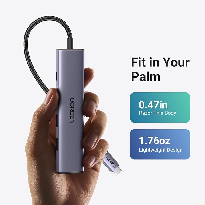 UGREEN USB C Hub 5 in 1 Multiport USB Adapter 4K HDMI, 100W Power Delivery - Image 6