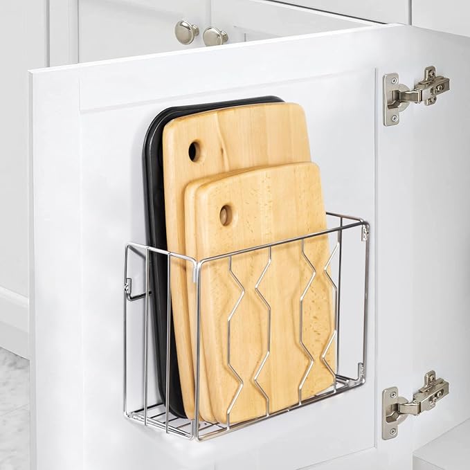 YQh Wall Mount Kitchen Wrap Organizer Rack, Cabinet Storage Basket, Aluminum - Image 4