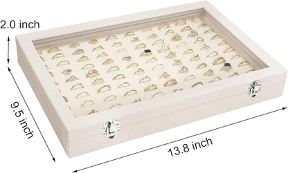 Velvet Ring Display Tray Organizer Box - Image 3