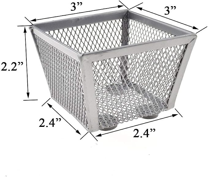 HAHIYO Stackable Paper Clip Mesh Holder cup 2.2" Height 2 Pack Silver Sturdy - Image 3