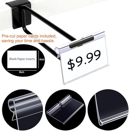 200PCS Basket Bin Labels Clip On, ChanQnTon Clear Plastic Label Holders - Image 3
