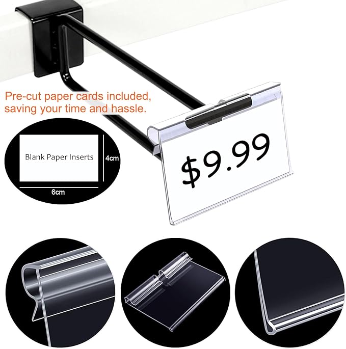50PCS Basket Bin Labels Clip On, ChanQnTon Clear Plastic Label Holders - Image 3