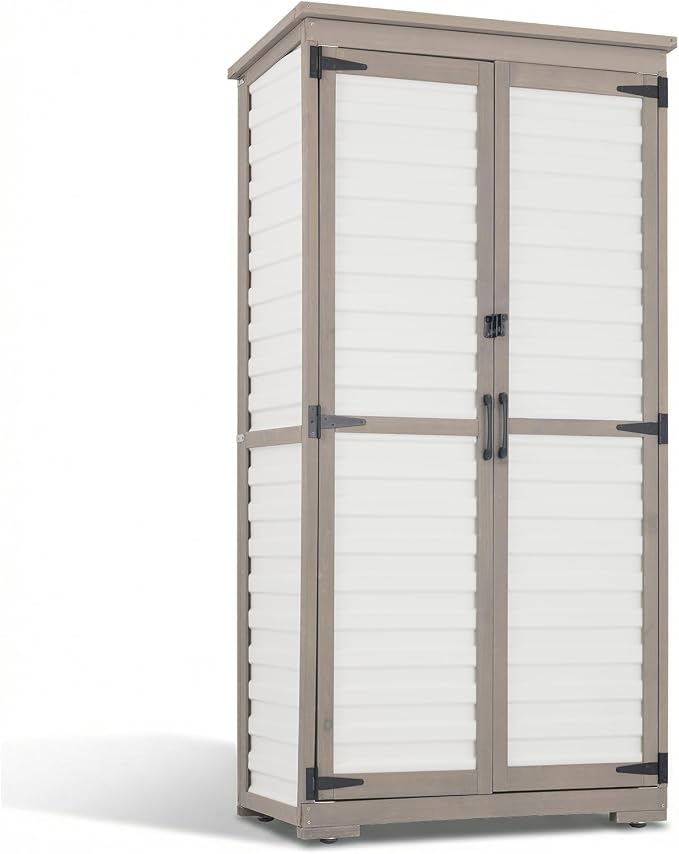 Outdoor Storage Cabinet – Store More in Less Space, Tall Vertical Garden Tool by Ketive