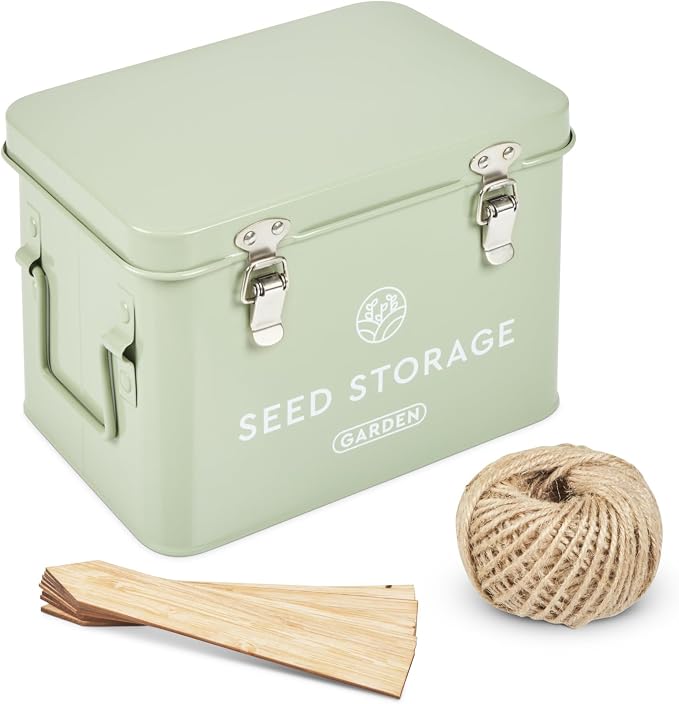Seed Storage Box – Metal Seed Packet Organizer by WILDGOOSE