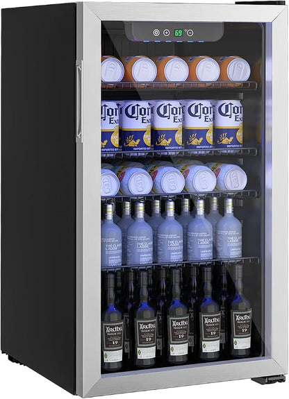 Beverage Refrigerator and Cooler, 110 Can/3.1 Cu Ft Mini Fridge by Erivess