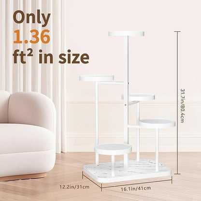 LASZOLA 5 Tier Tall White Plant Stand Rack Indoor Outdoor House, Heavy Duty - Image 7