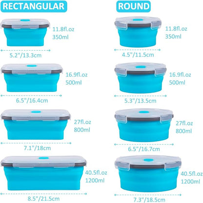 8 Pack Collapsible Food Storage Containers - Image 5