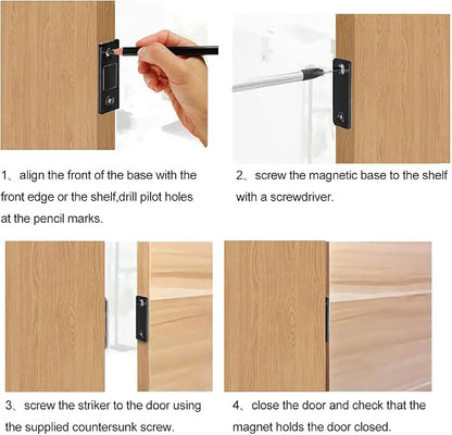 Mousike Magnetic Door Catch Ultra Thin Cabinet Magnets Stainless Steel Drawer - Image 5