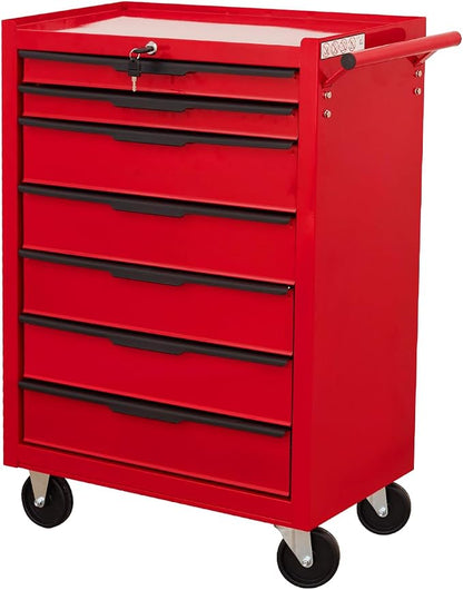 7-Drawer Rolling Tool Chest Cabinet, Large Capacity Metal Tool Box by HYCHIKABetterToolsforBetterLife