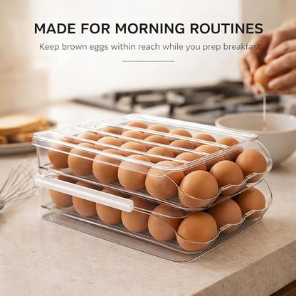 Egg Holder for Fridge with Rolling Auto Dispense, Egg Dispenser for Refrigerator - Image 5